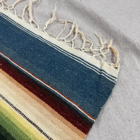 Vintage Chimayo Southwestern Small Rug Woven Wool New Mexico Table Runner - Picture 3 of 5